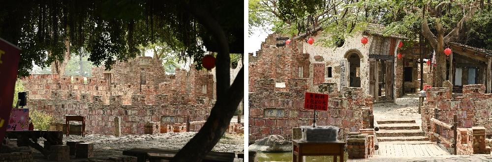 台南【老塘湖藝術村】欣賞藝術家用廢棄古厝建材重新打造的古城風景 - 第24張圖